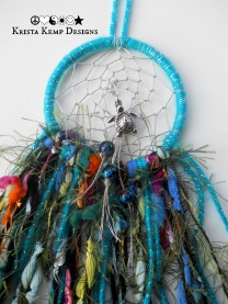 Beachy Sea Turtle Rear View Mirror Dream Catcher-The perfect addition for your ride!